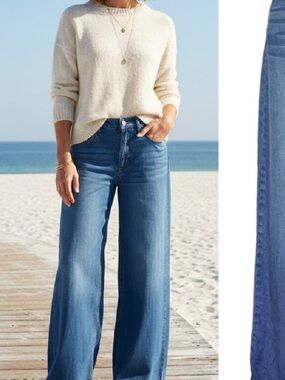 Oat New York Mid-Rise Palozzo Jeans